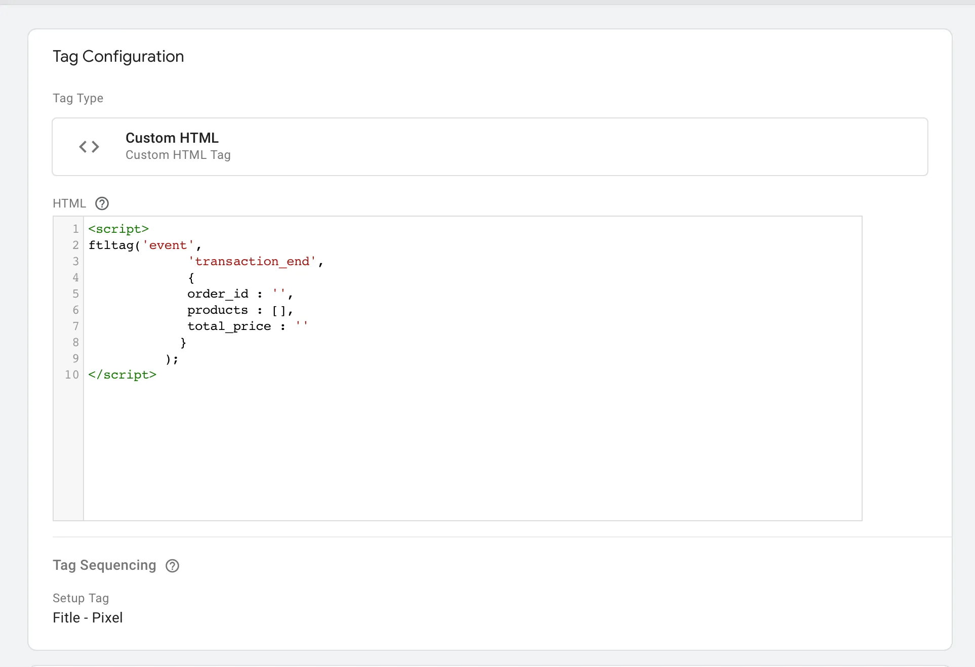 Fitle capture purchase example for GTM