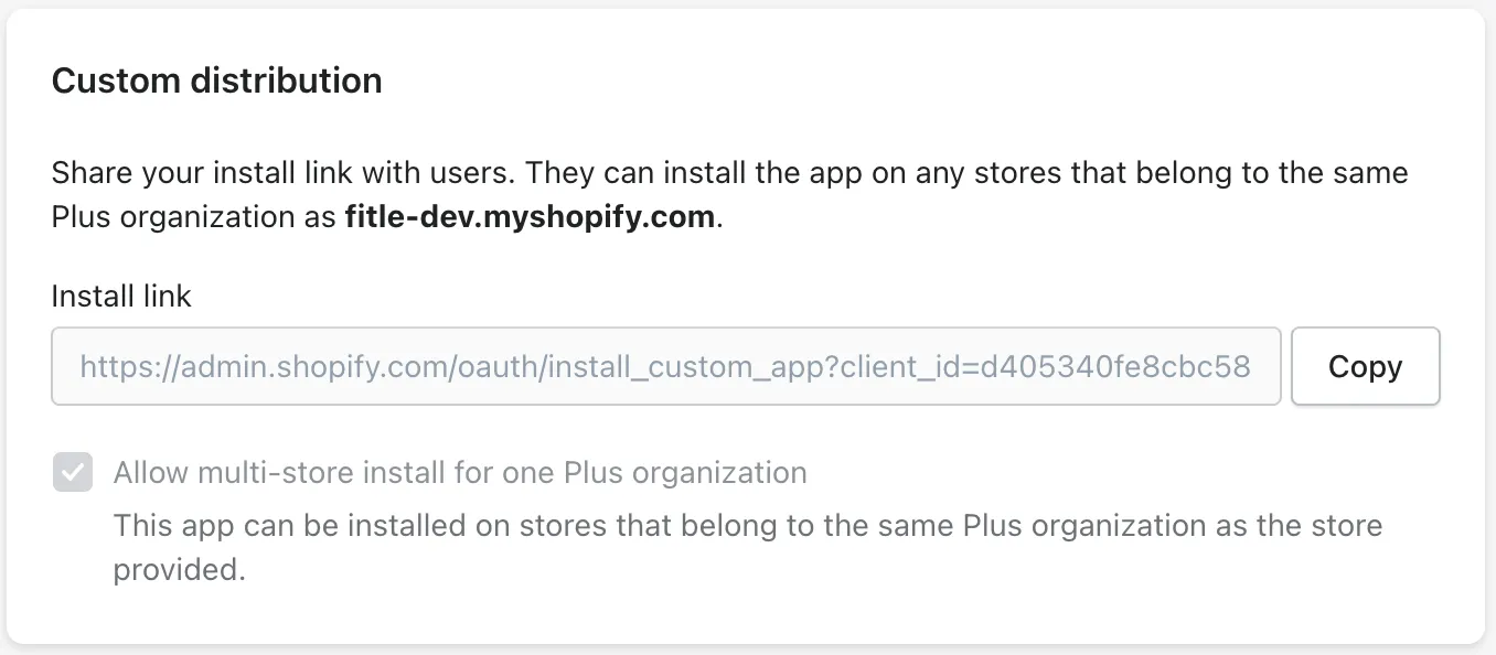 Generate installation link