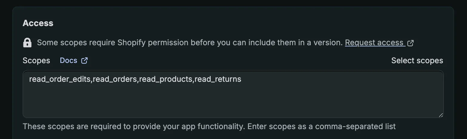 Configure app scopes