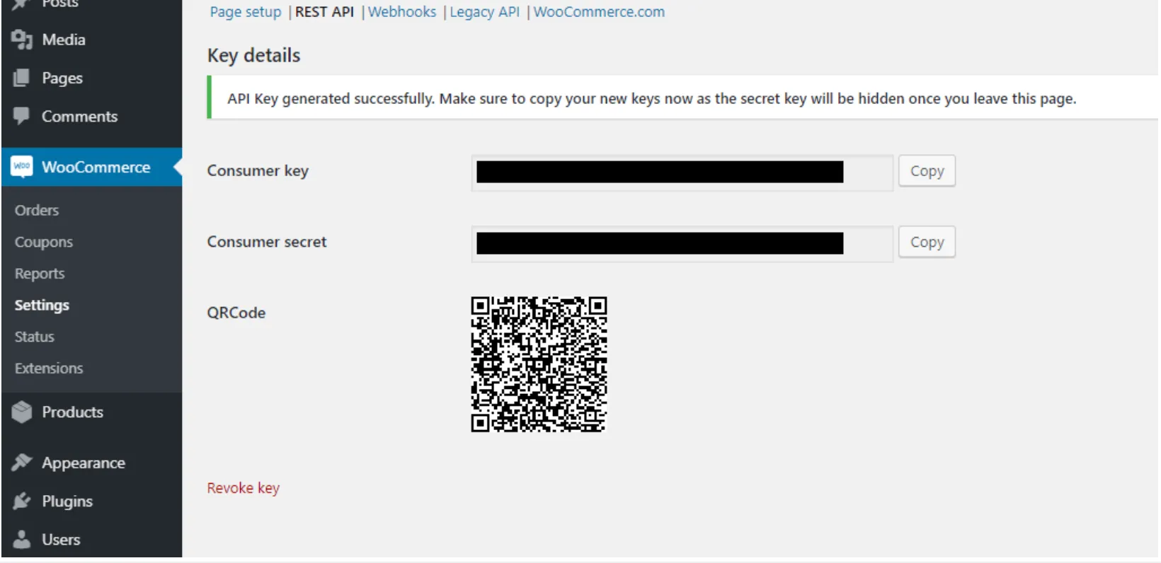 Woocommerce Generate API Keys
